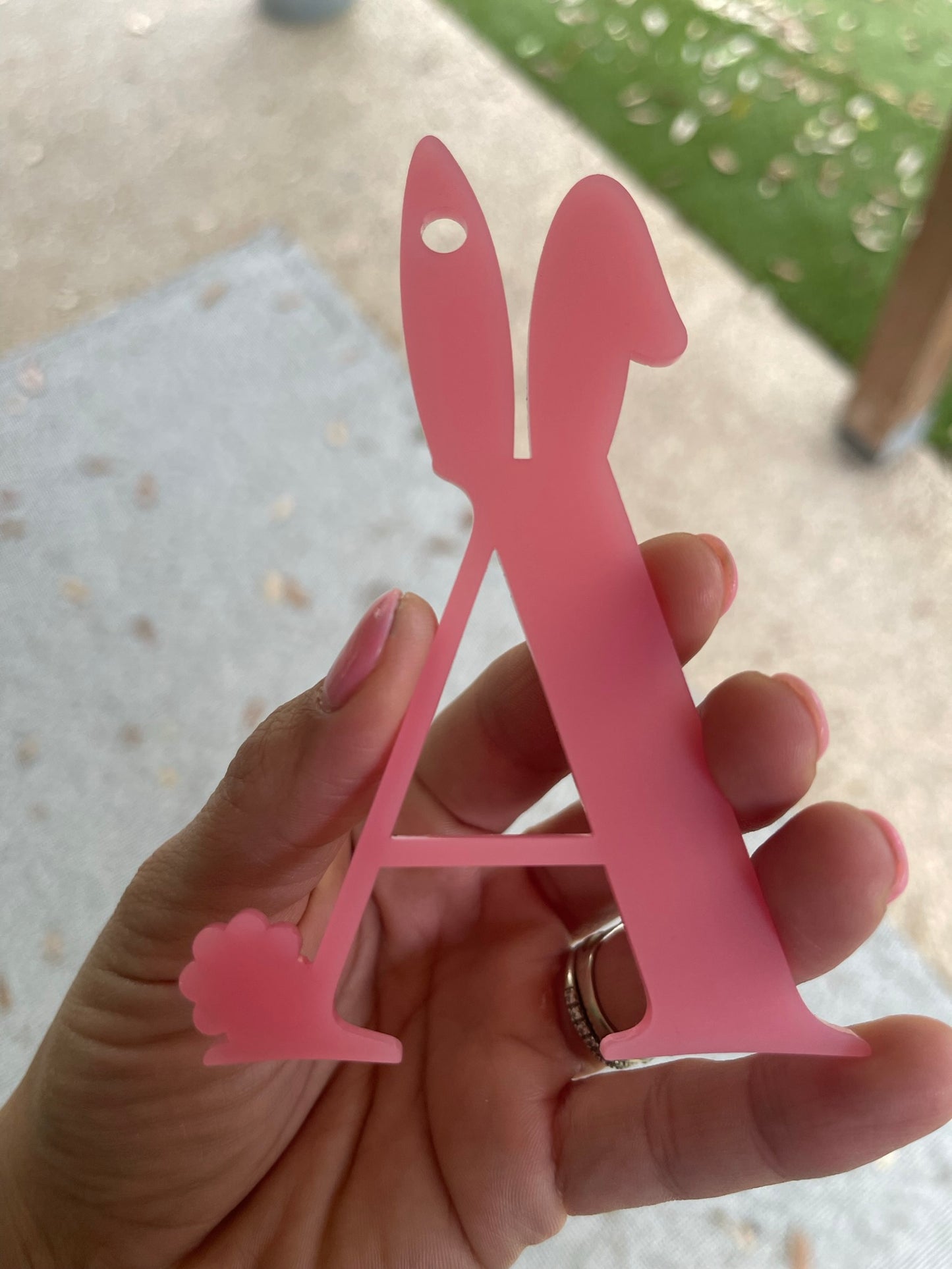 Easter Basket Tag Initial with Bunny Ears